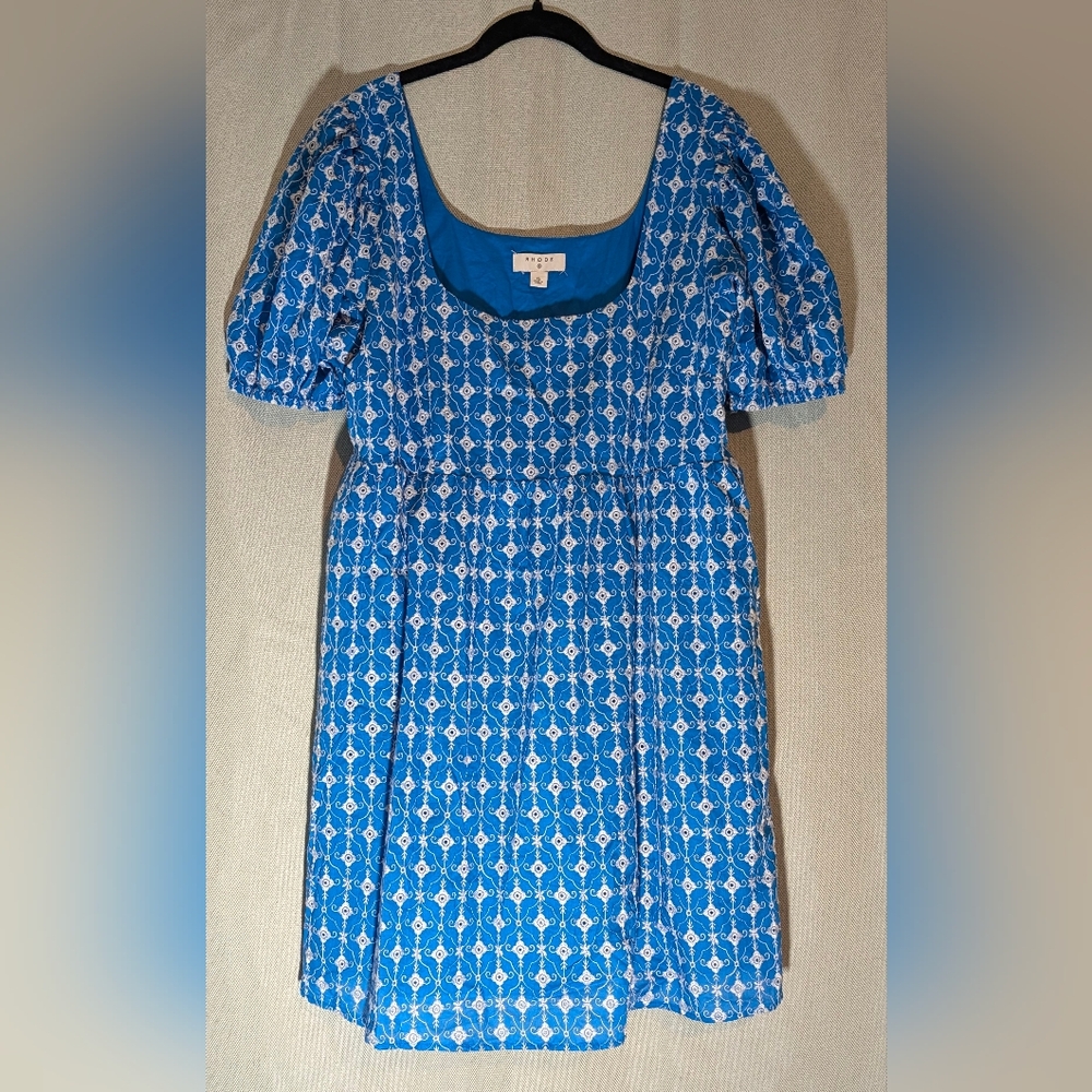 Target Blue Mini Dress with White Geometric Pattern